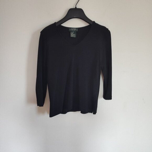 Lauren Ralph Lauren Tops - Ladies Petite SZ PS Lauren Ralph Lauren Black V-Neck Top